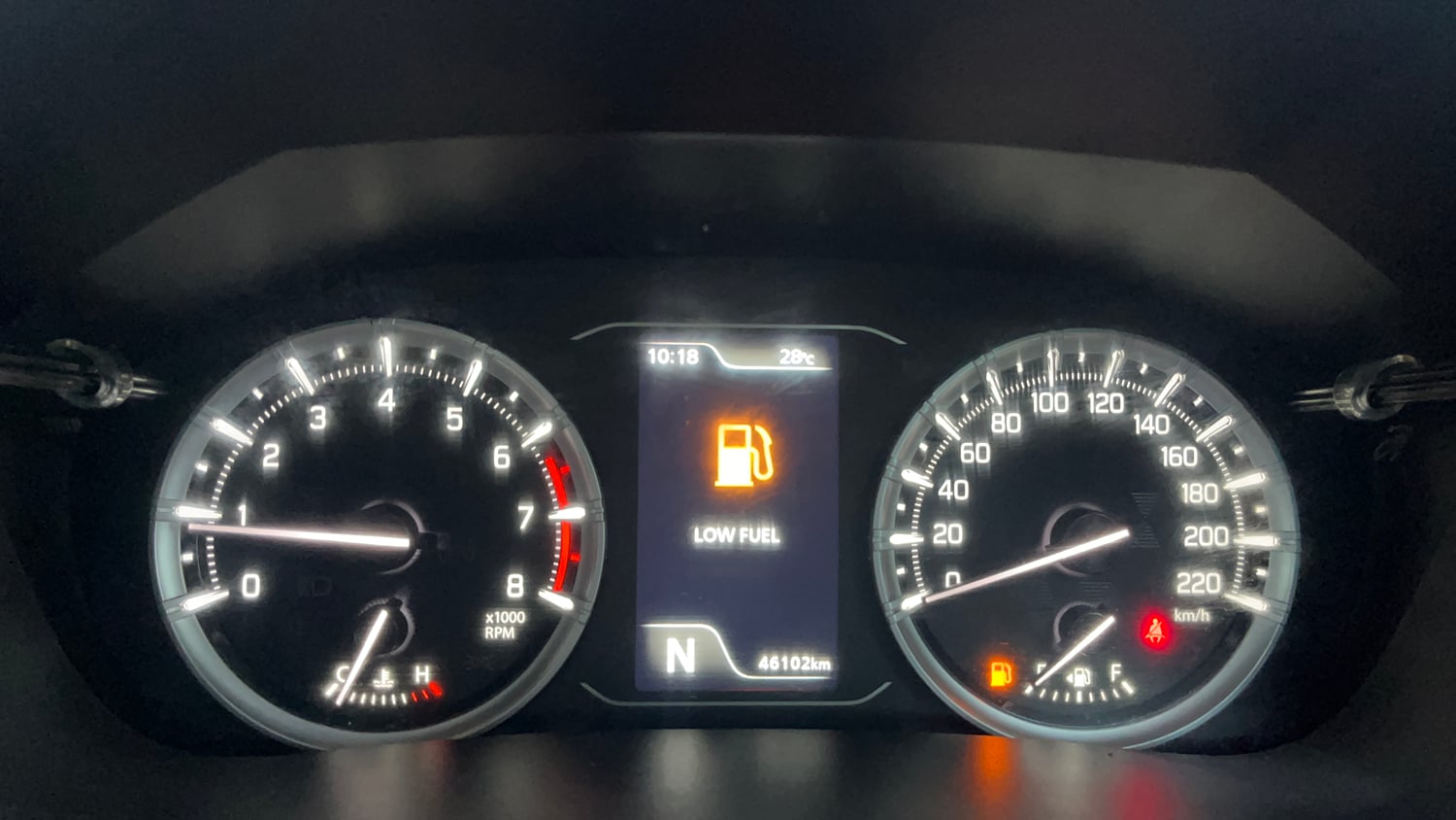 Used 2023 Maruti Suzuki Grand Vitara Alpha Smart Hybrid AT Petrol Automatic interior CLUSTERMETER VIEW