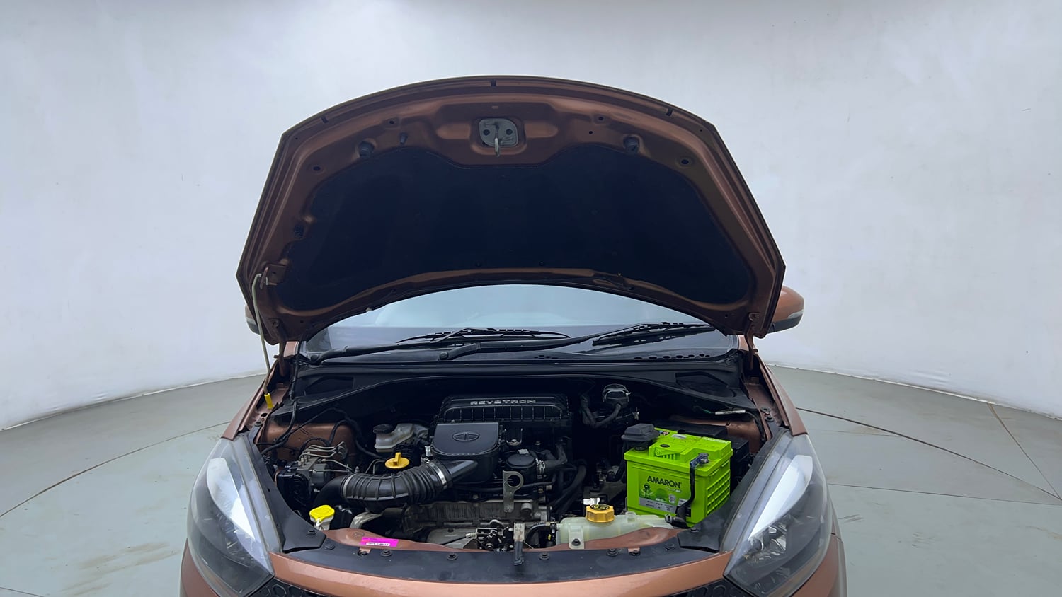 Used 2018 Tata Tigor Revotron XZA Petrol Automatic engine ENGINE & BONNET OPEN FRONT VIEW