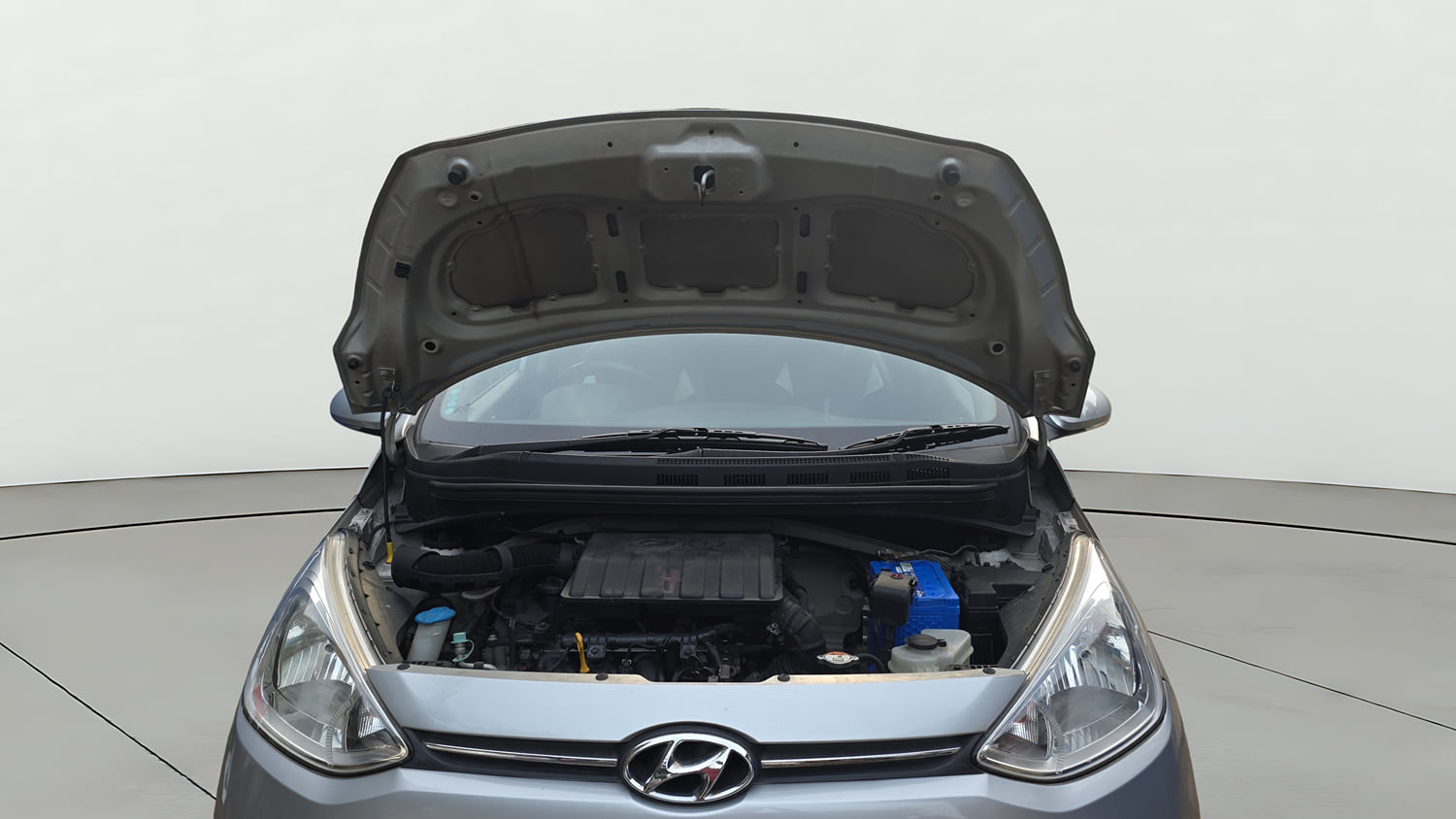 Used 2015 Hyundai Grand i10 Asta 1.2 Kappa VTVT Petrol Manual engine ENGINE & BONNET OPEN FRONT VIEW