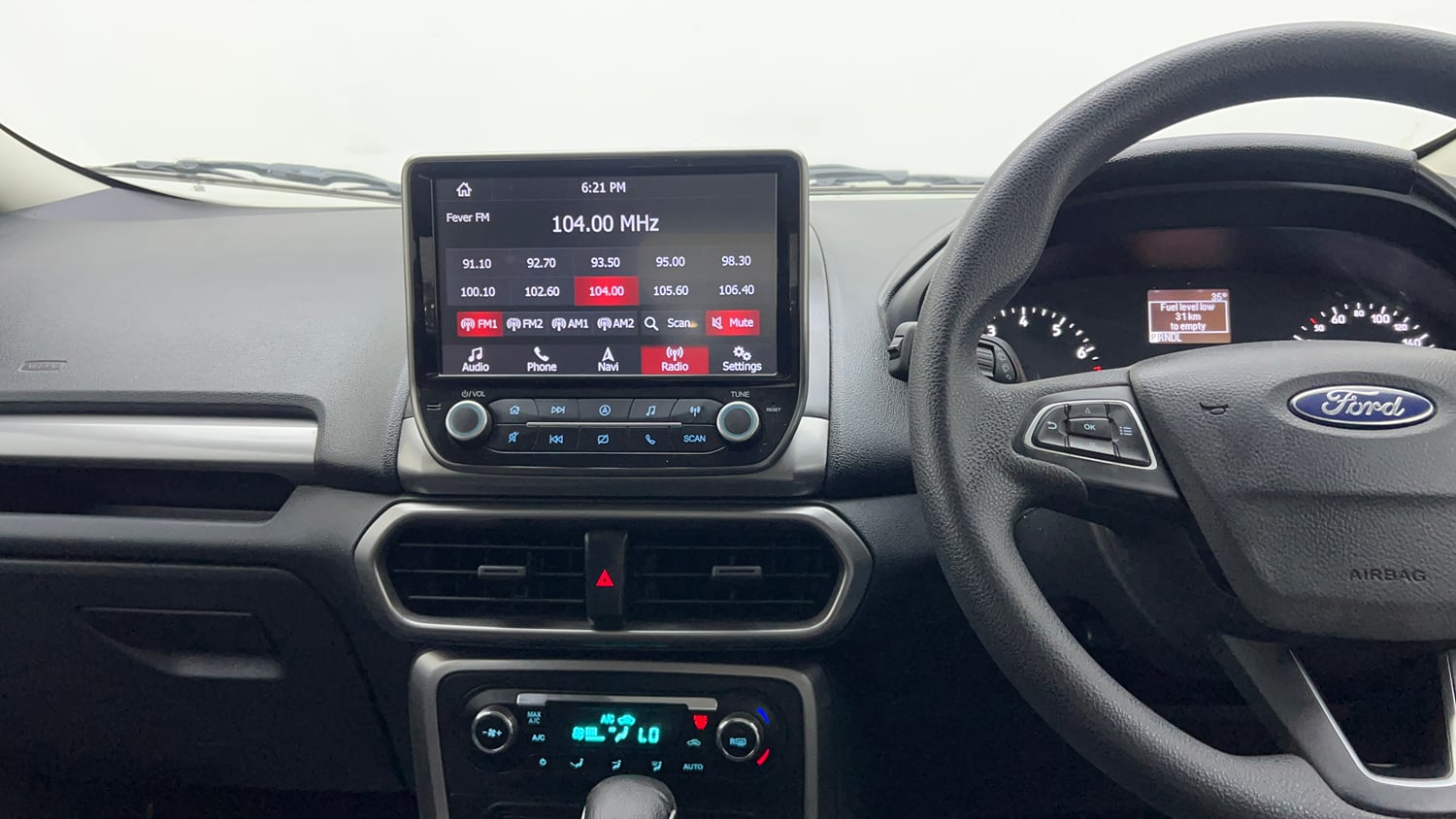 Used 2018 Ford EcoSport Trend + 1.5L Ti-VCT AT Petrol Automatic interior MUSIC SYSTEM & AC CONTROL VIEW