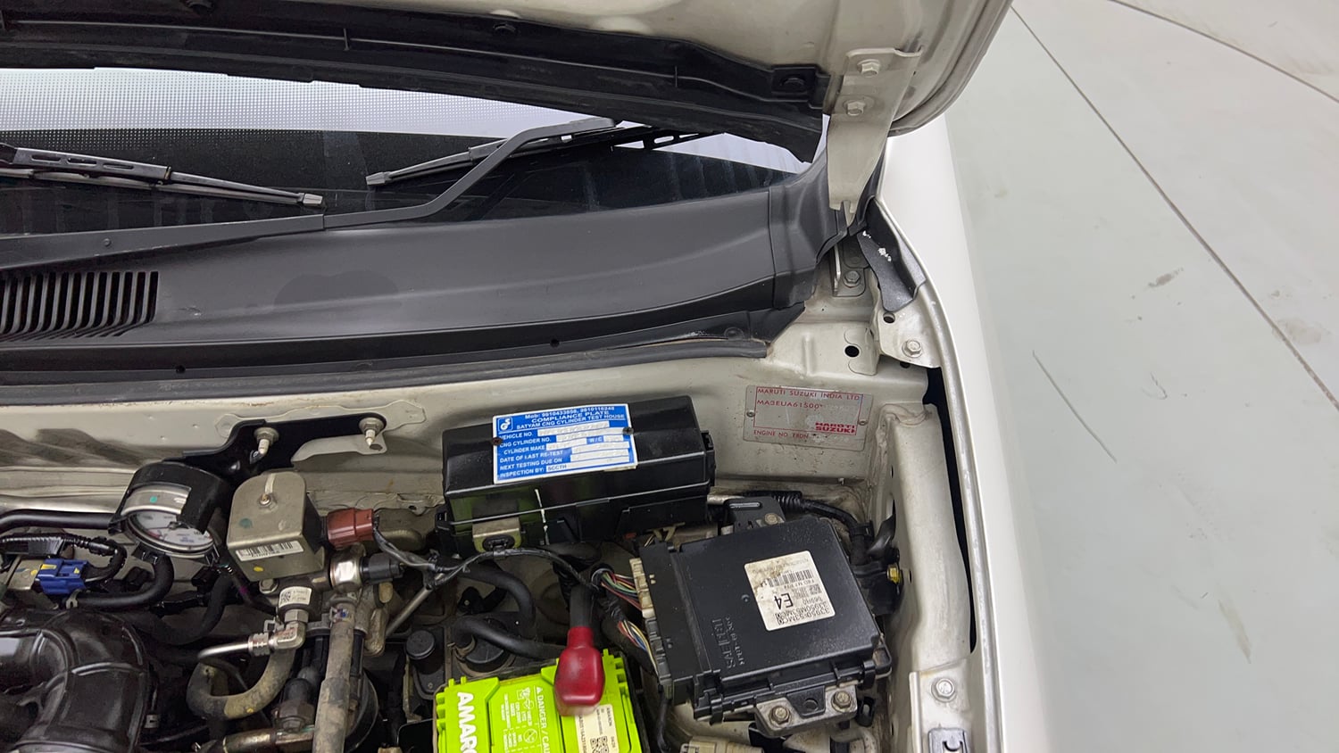 Used 2021 Maruti Suzuki Alto 800 LXi (O) CNG Cng Manual engine ENGINE LEFT SIDE HINGE & APRON VIEW