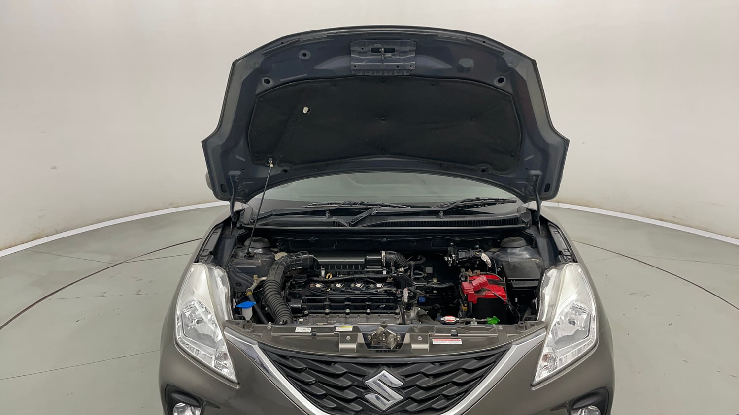 Used 2021 Maruti Suzuki Baleno Sigma Petrol Manual engine ENGINE & BONNET OPEN FRONT VIEW