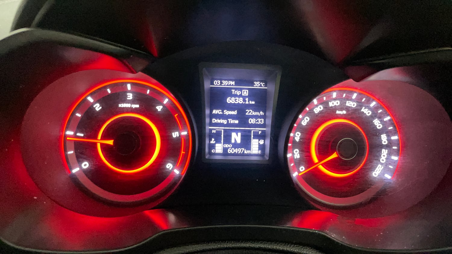 Used 2023 Mahindra XUV 300 W8 (O) 1.5 Diesel AMT Diesel Automatic interior CLUSTERMETER VIEW