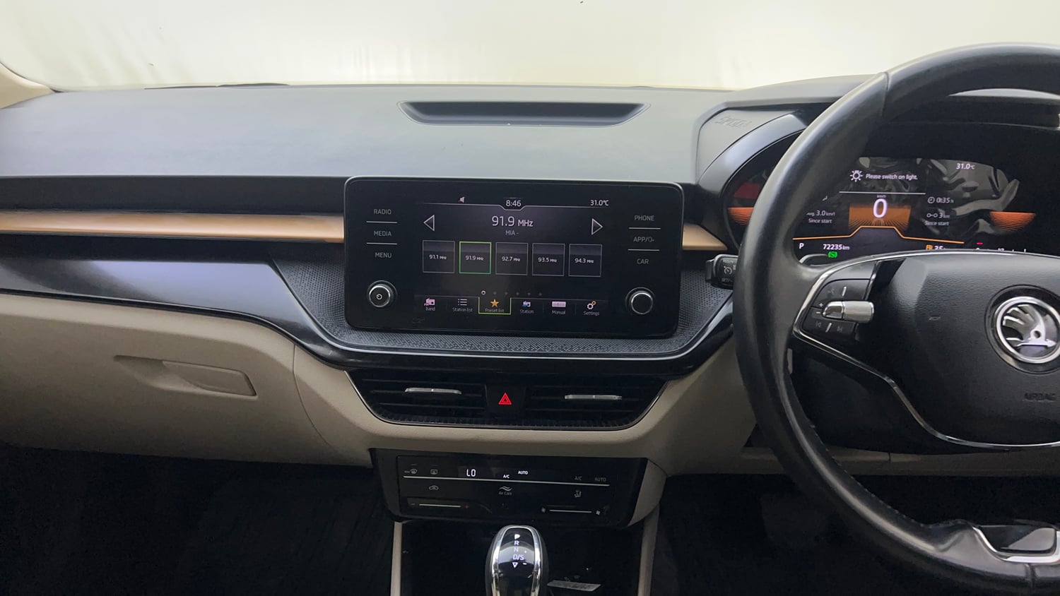 Used 2023 Skoda Slavia Style 1.5L TSI DSG Petrol Automatic interior MUSIC SYSTEM & AC CONTROL VIEW