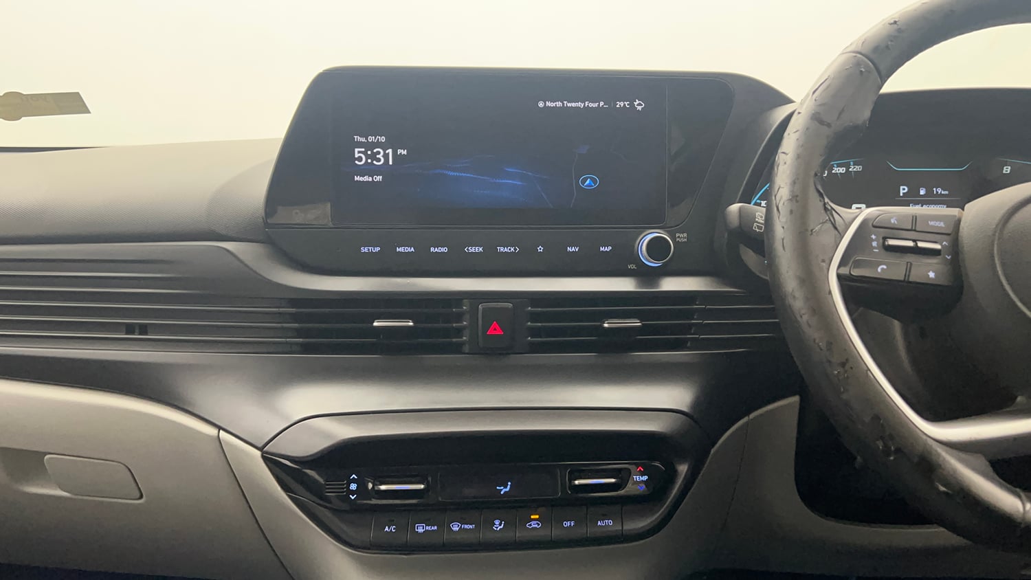 Used 2024 Hyundai New i20 Asta (O) 1.2 IVT Petrol Automatic interior MUSIC SYSTEM & AC CONTROL VIEW