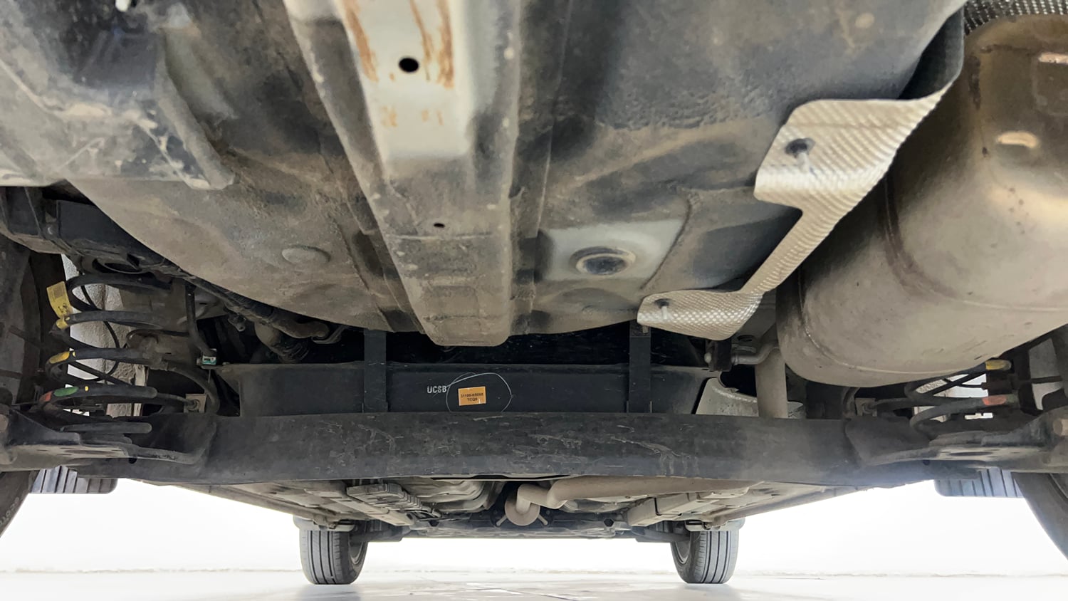 Used 2025 Hyundai Aura SX 1.2 CNG Cng Manual extra REAR UNDERBODY VIEW (TAKEN FROM REAR)
