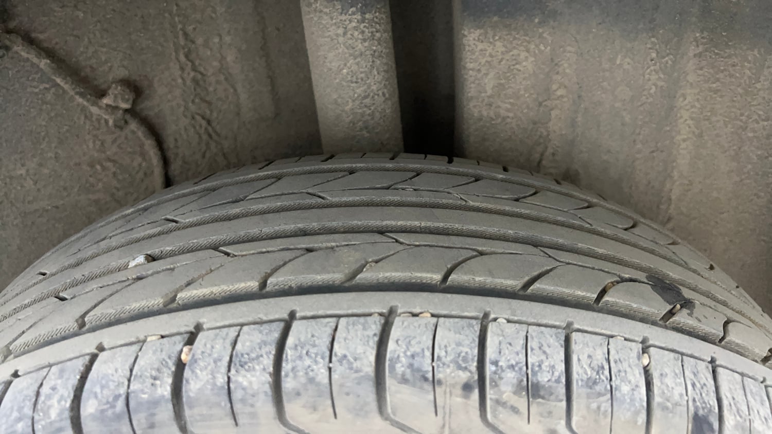 Used 2023 Tata Punch Adventure Rhythm Pack AMT Petrol Automatic tyres LEFT REAR TYRE TREAD VIEW
