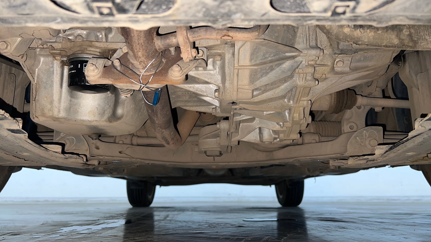 Used 2023 Maruti Suzuki Baleno Alpha AGS Petrol Automatic extra FRONT LEFT UNDERBODY VIEW