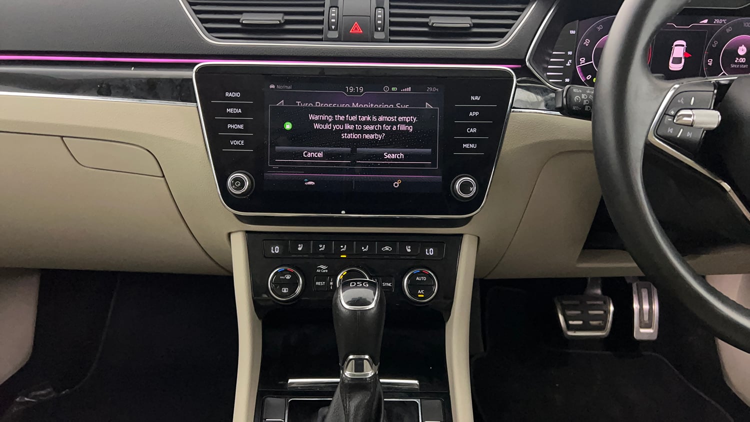 Used 2021 Skoda Superb L&K AT Petrol Automatic interior MUSIC SYSTEM & AC CONTROL VIEW