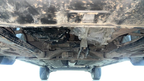 Used 2021 Renault Duster RXS 1.3 Turbo Petrol MT Petrol Manual extra FRONT LEFT UNDERBODY VIEW