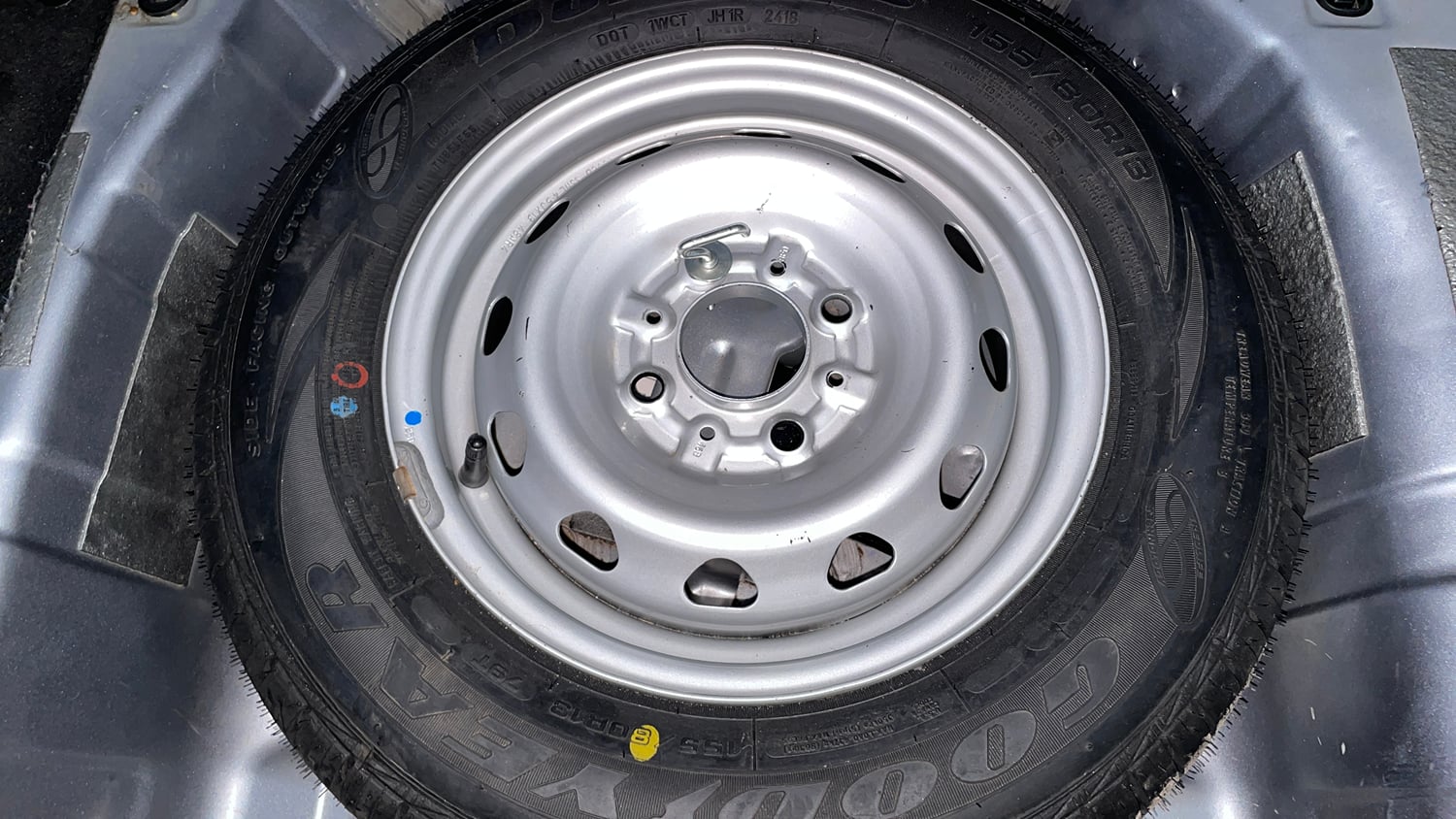 Used 2018 Tata Tiago Revotron XZA Petrol Automatic tyres SPARE TYRE VIEW