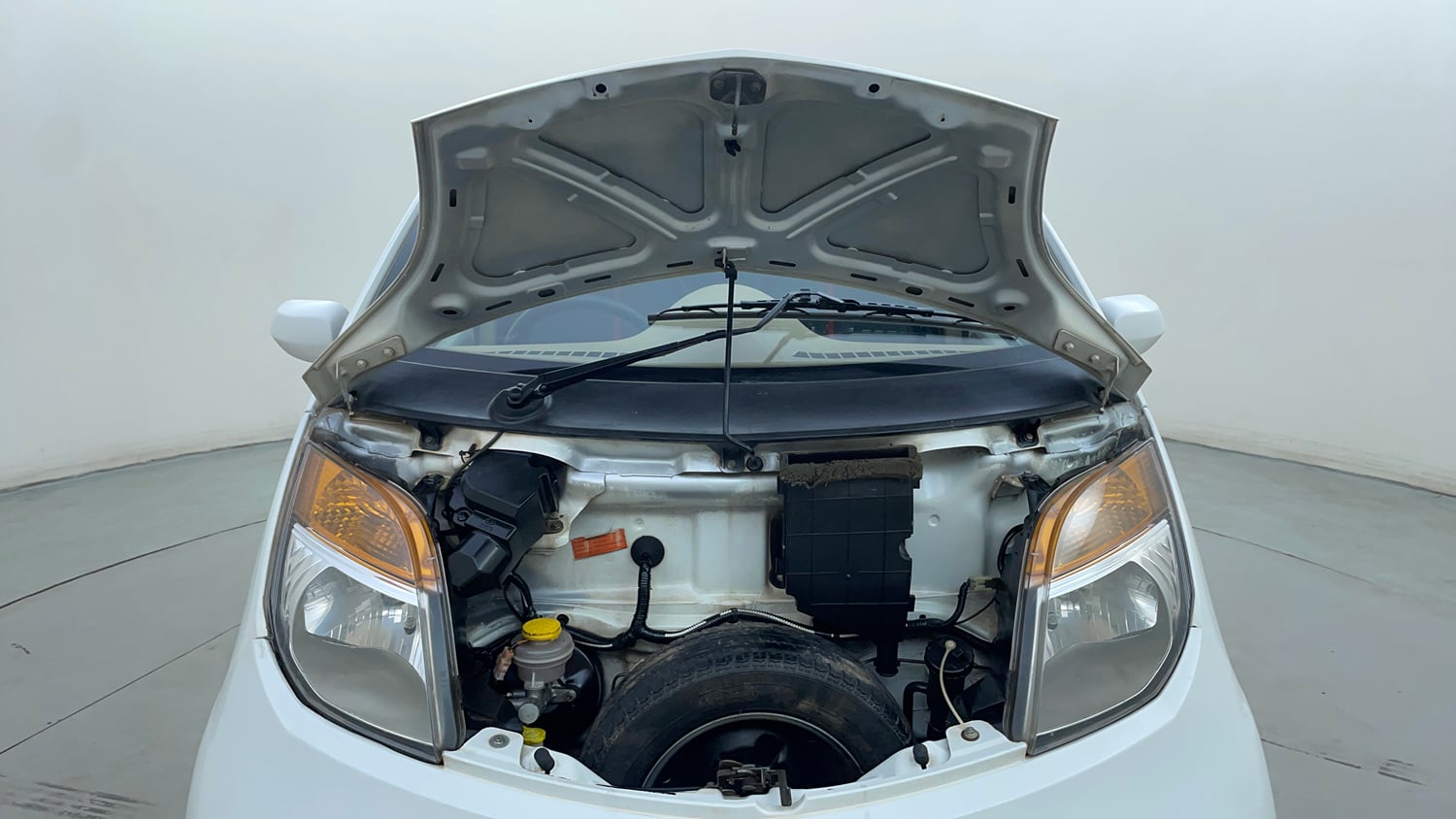 Used 2012 Tata Nano LX Petrol Manual engine ENGINE & BONNET OPEN FRONT VIEW