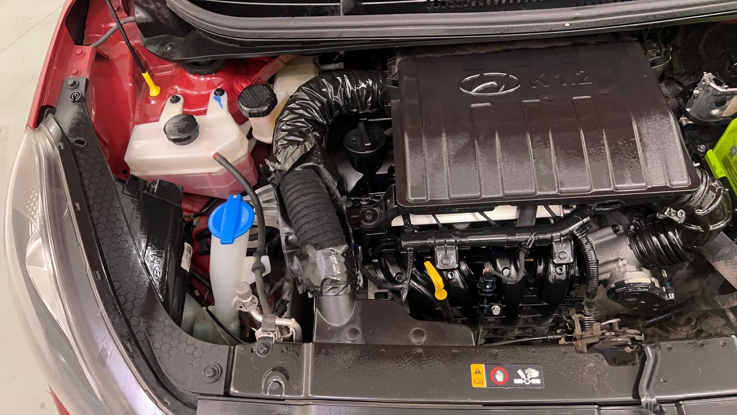 Used 2021 Hyundai Aura S 1.2 AMT Petrol Petrol Automatic engine ENGINE RIGHT SIDE VIEW