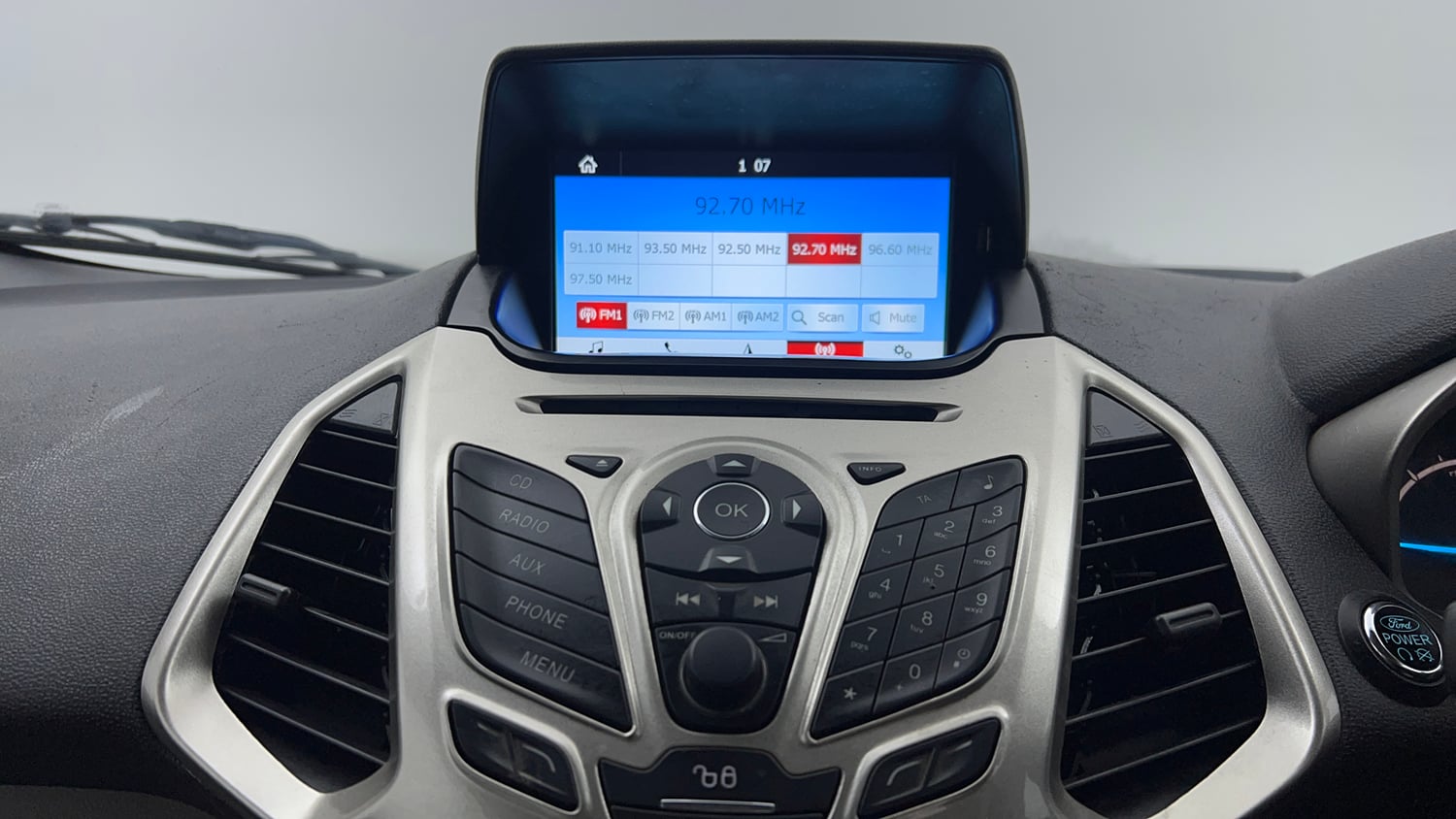 Used 2017 Ford EcoSport Titanium 1.5L TDCi Diesel Manual interior MUSIC SYSTEM & AC CONTROL VIEW