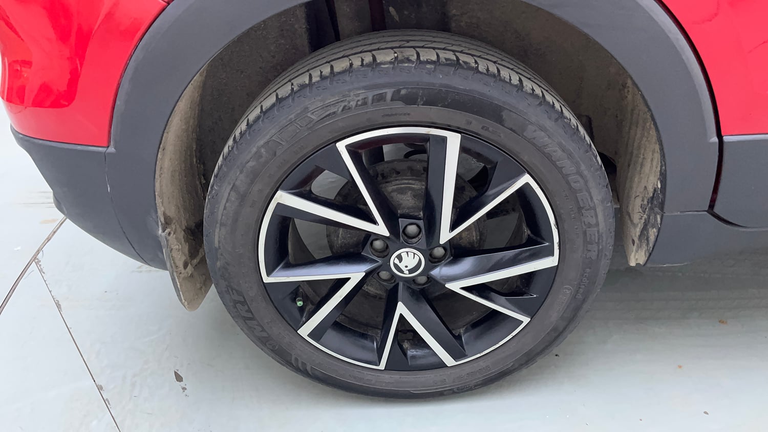 Used 2023 Skoda Kushaq Monte Carlo 1.5L TSI MT Petrol Manual tyres RIGHT REAR TYRE RIM VIEW