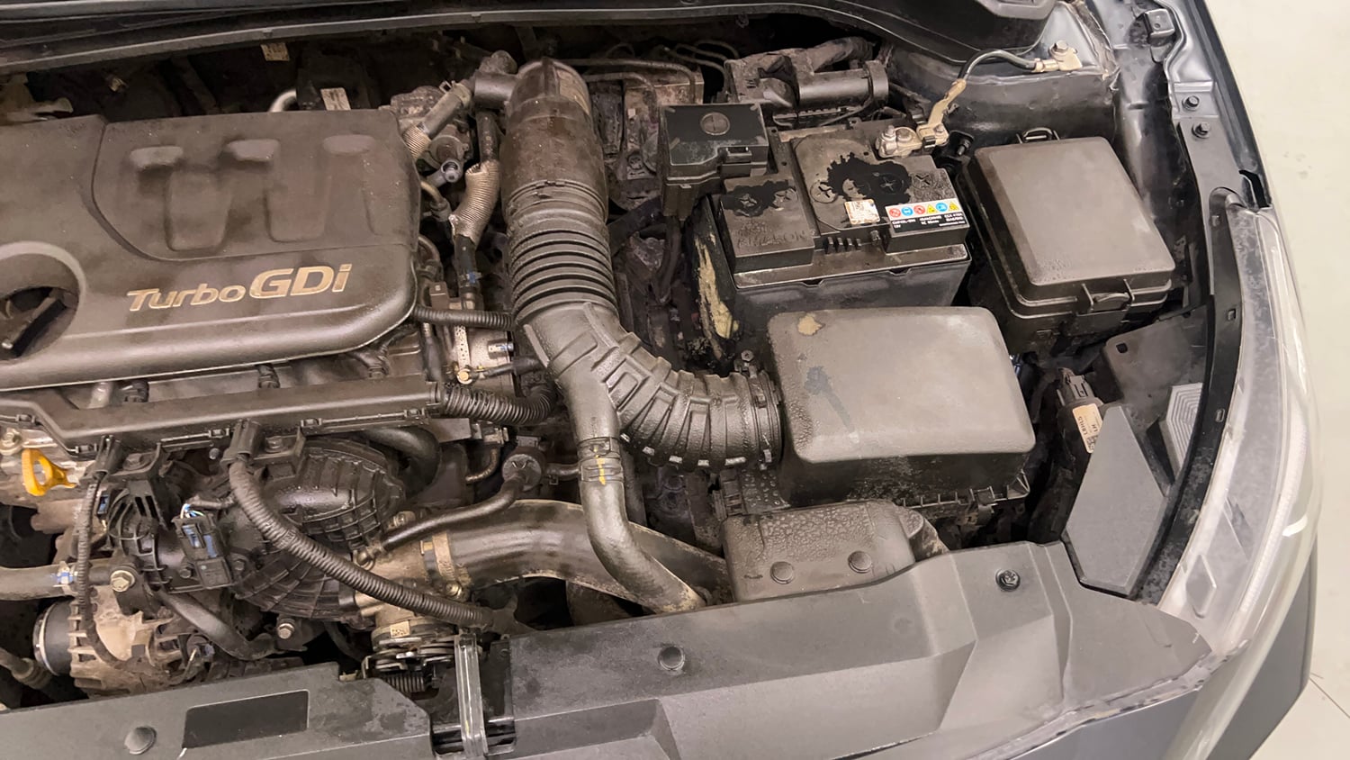 Used 2022 Hyundai New i20 Asta (O) 1.0 Turbo DCT Petrol Automatic engine ENGINE LEFT SIDE VIEW