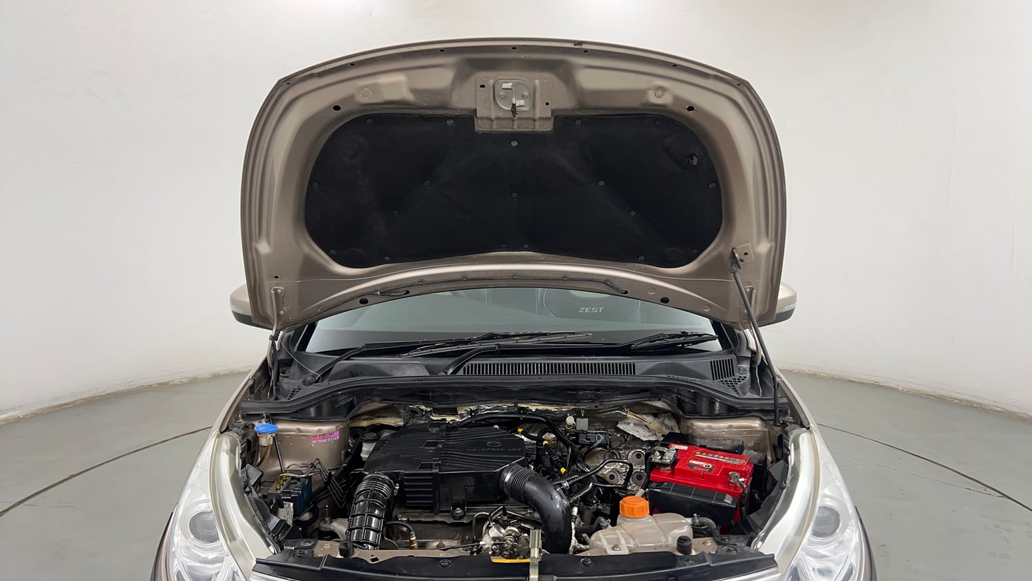 Used 2014 Tata Zest XMS Petrol Petrol Manual engine ENGINE & BONNET OPEN FRONT VIEW