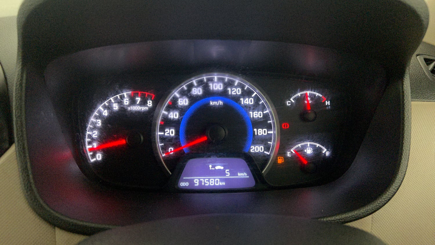 Used 2015 Hyundai Grand i10 Sportz 1.2 Kappa VTVT Petrol Manual interior CLUSTERMETER VIEW