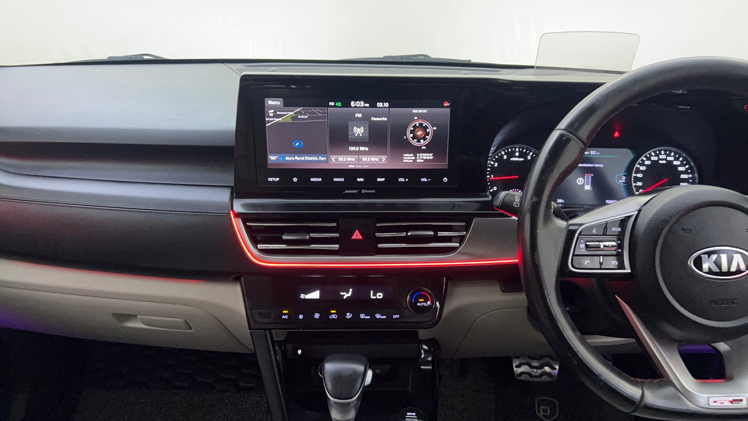 Used 2019 kia Seltos GTX Plus DCT 1.4 Petrol Automatic interior MUSIC SYSTEM & AC CONTROL VIEW