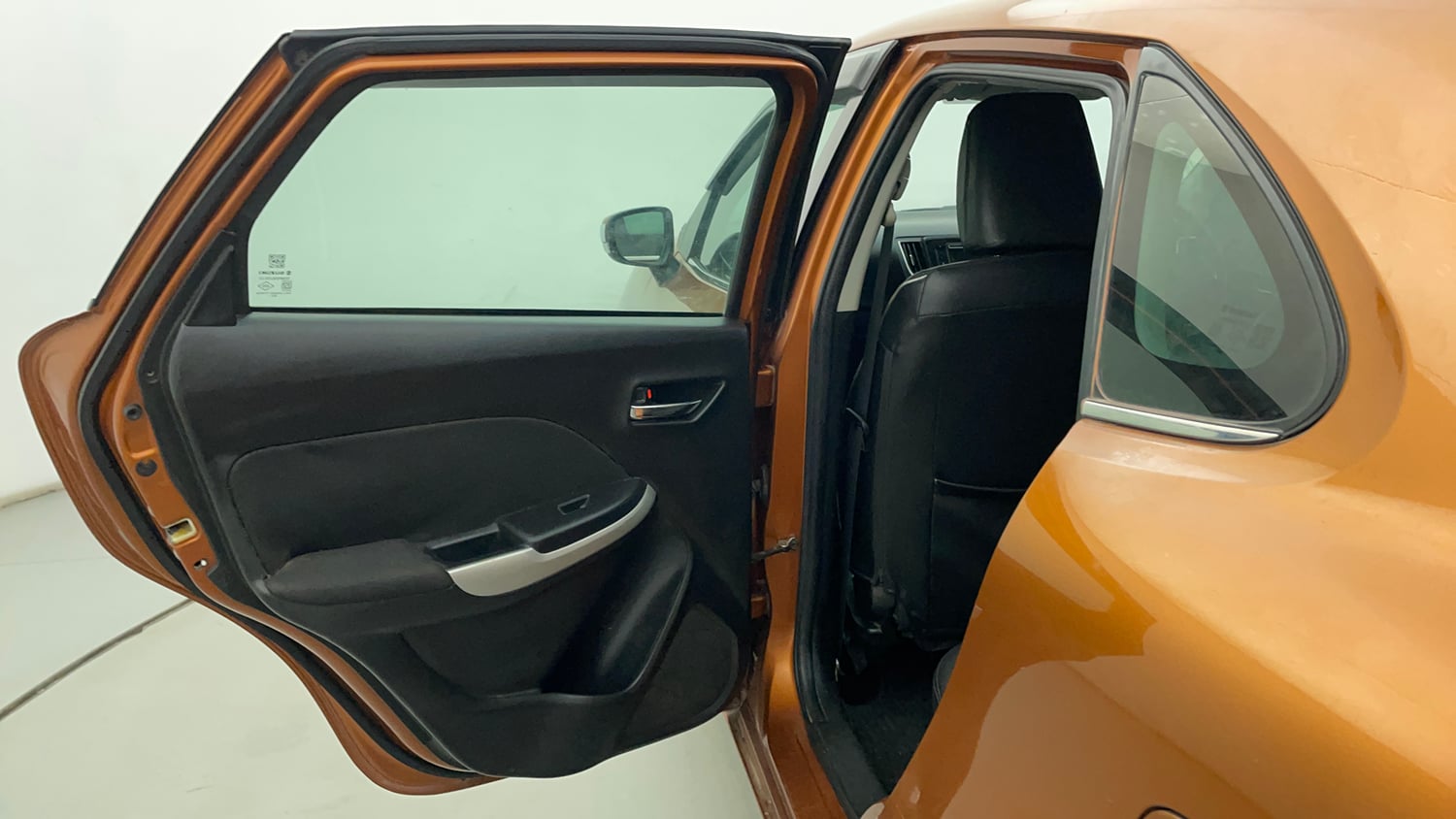 Used 2016 Maruti Suzuki Baleno Zeta 1.2 Petrol Manual interior LEFT REAR DOOR OPEN VIEW