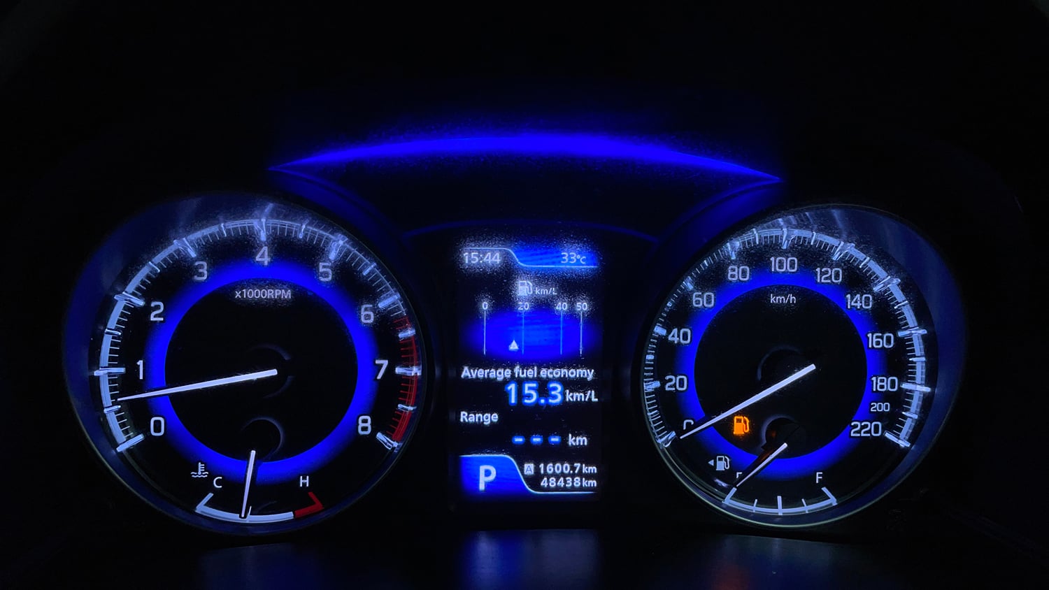 Used 2022 Toyota Glanza V CVT Petrol Automatic interior CLUSTERMETER VIEW