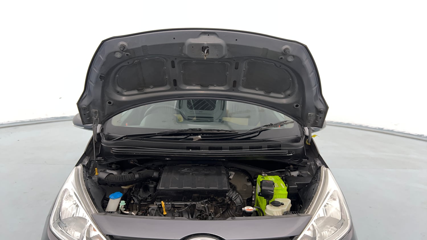 Used 2015 Hyundai Grand i10 Sportz 1.2 Kappa VTVT Petrol Manual engine ENGINE & BONNET OPEN FRONT VIEW