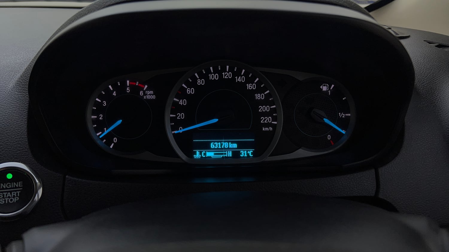 Used 2020 Ford Figo Aspire Titanium1.5 TDCi Diesel Manual interior CLUSTERMETER VIEW