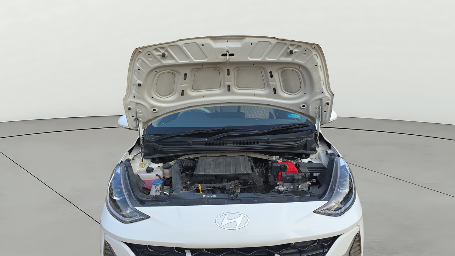 Used 2023 Hyundai Grand i10 Nios Sportz AMT 1.2 Kappa VTVT Petrol Automatic engine ENGINE & BONNET OPEN FRONT VIEW