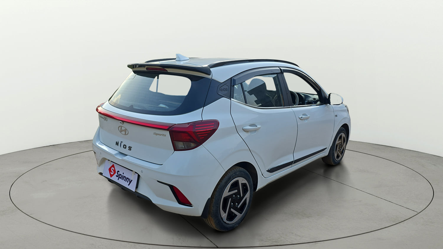 Used 2023 Hyundai Grand i10 Nios Sportz AMT 1.2 Kappa VTVT Petrol Automatic exterior RIGHT REAR CORNER VIEW