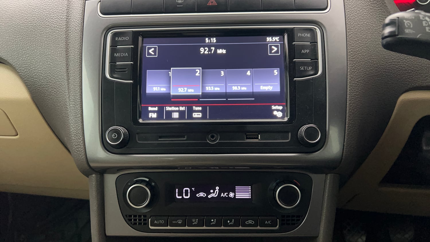 Used 2022 Volkswagen Vento Highline 1.0L TSI Petrol Manual interior MUSIC SYSTEM & AC CONTROL VIEW