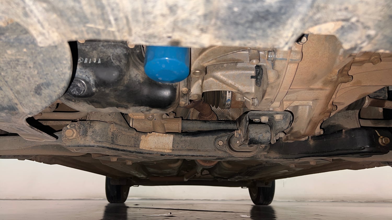 Used 2022 Hyundai Grand i10 Nios Sportz 1.2 Kappa VTVT Petrol Manual extra FRONT LEFT UNDERBODY VIEW