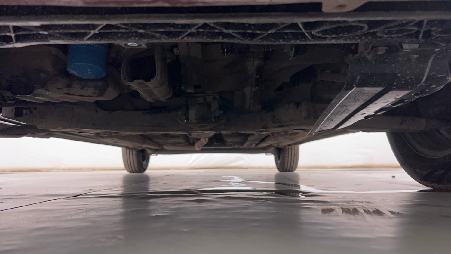 Used 2015 Hyundai Grand i10 Magna 1.2 Kappa VTVT Petrol Manual extra FRONT LEFT UNDERBODY VIEW