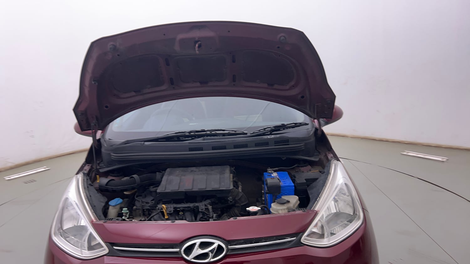 Used 2015 Hyundai Grand i10 Magna 1.2 Kappa VTVT Petrol Manual engine ENGINE & BONNET OPEN FRONT VIEW