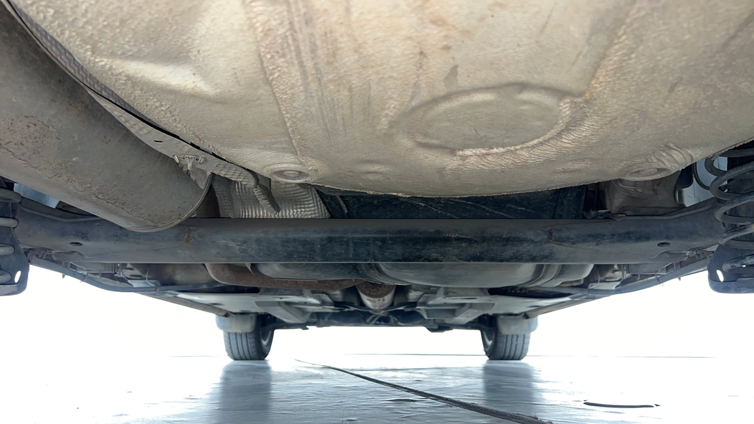 Used 2022 Volkswagen Vento Highline 1.0L TSI Petrol Manual extra REAR UNDERBODY VIEW (TAKEN FROM REAR)