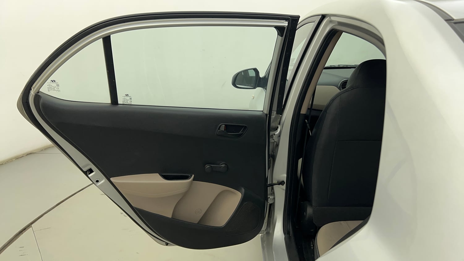 Used 2014 Hyundai Xcent Base 1.2 Petrol Manual interior LEFT REAR DOOR OPEN VIEW