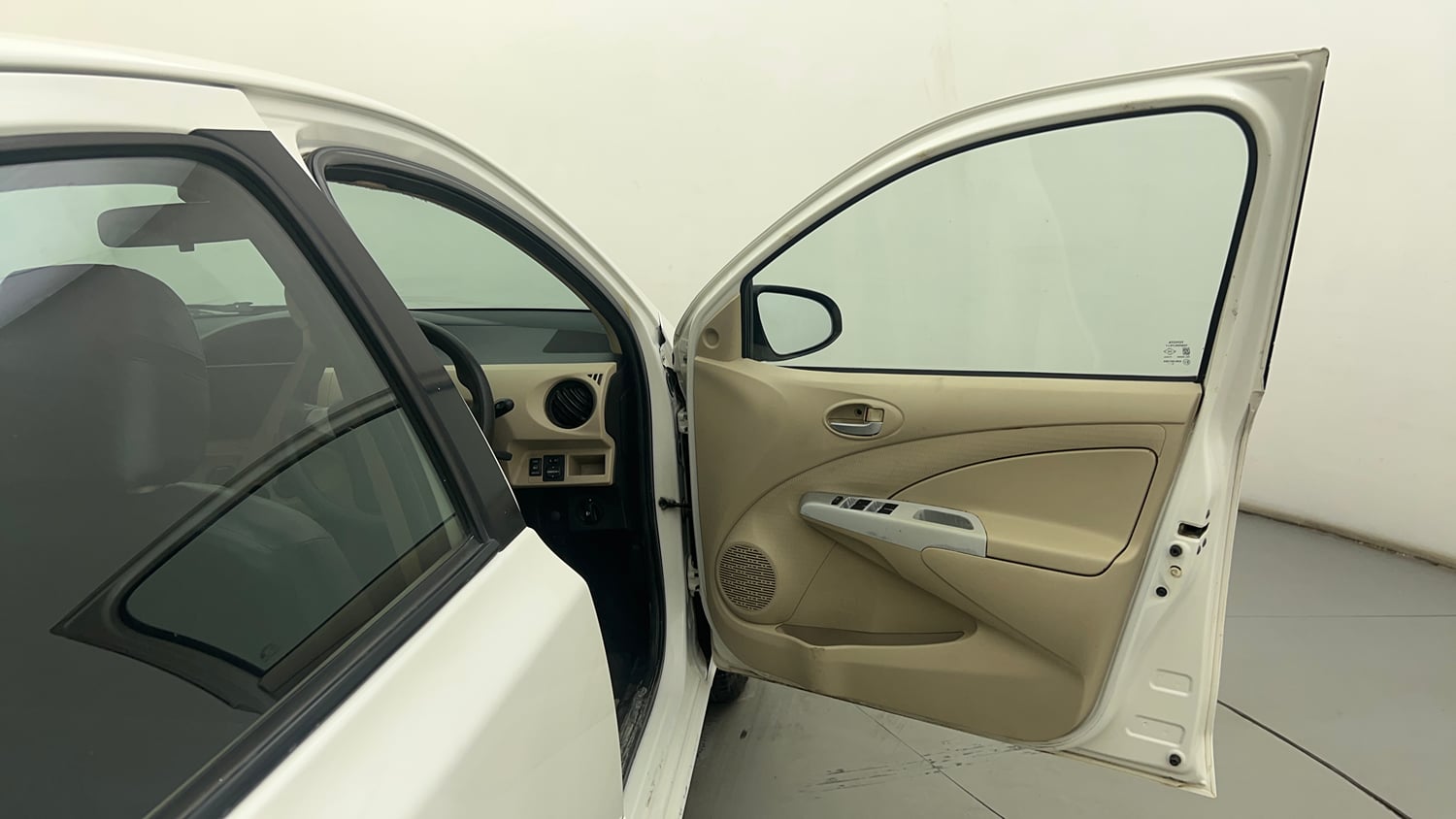 Used 2017 Toyota Platinum Etios V Petrol Manual interior RIGHT FRONT DOOR OPEN VIEW