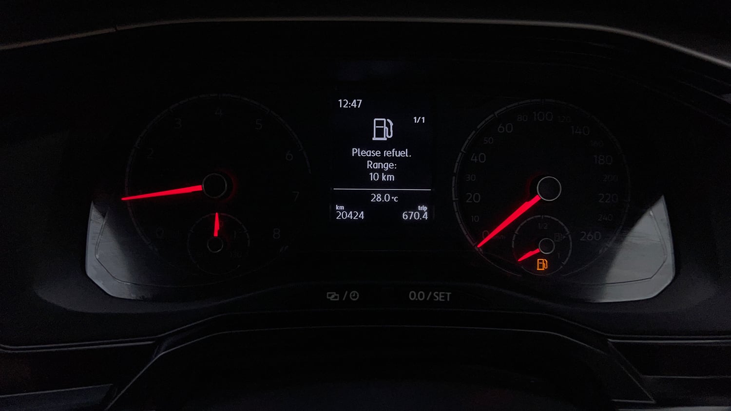 Used 2023 Volkswagen Virtus Highline 1.0 TSI MT Petrol Manual interior CLUSTERMETER VIEW