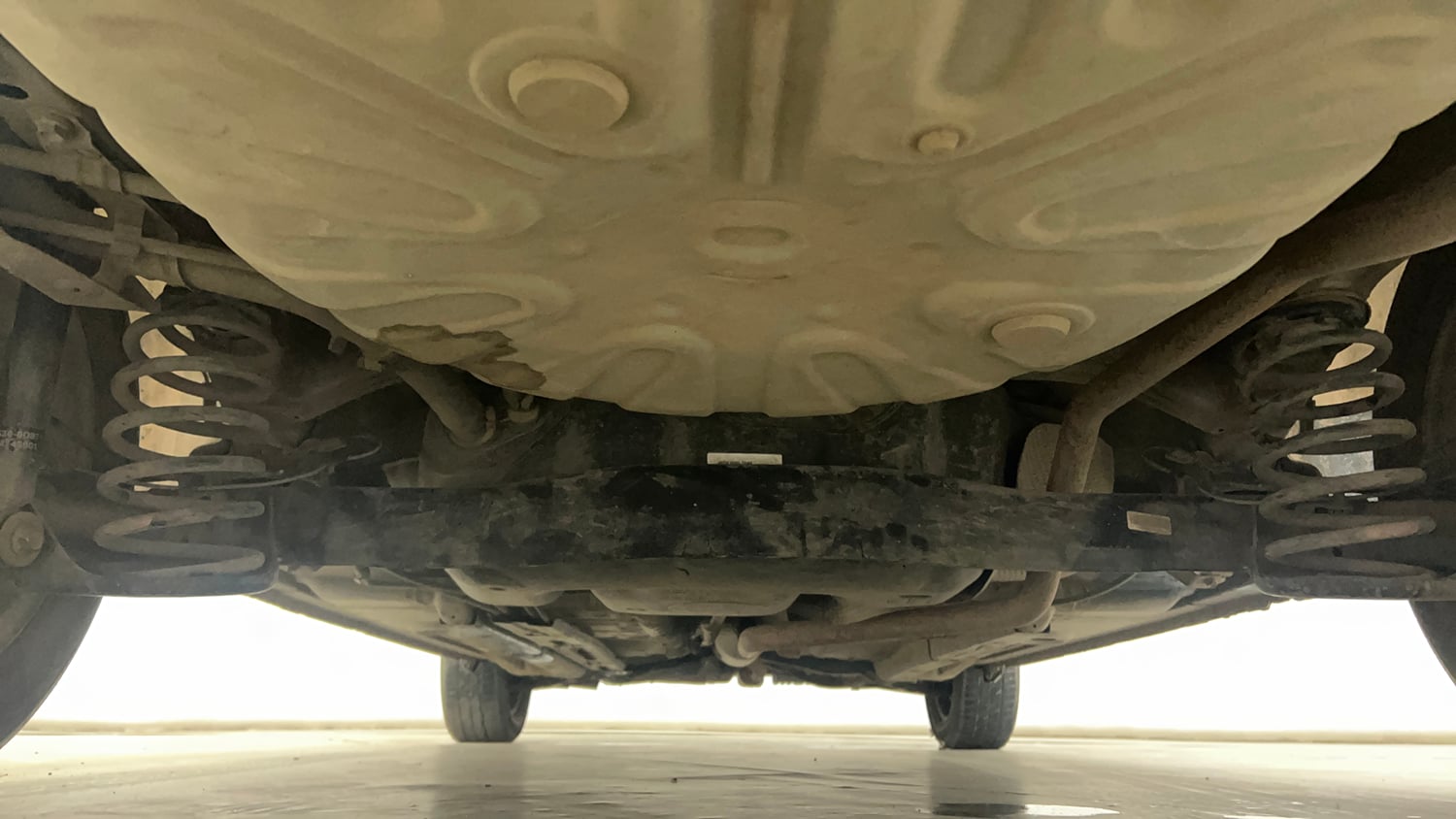 Used 2017 Toyota Platinum Etios V Petrol Manual extra REAR UNDERBODY VIEW (TAKEN FROM REAR)