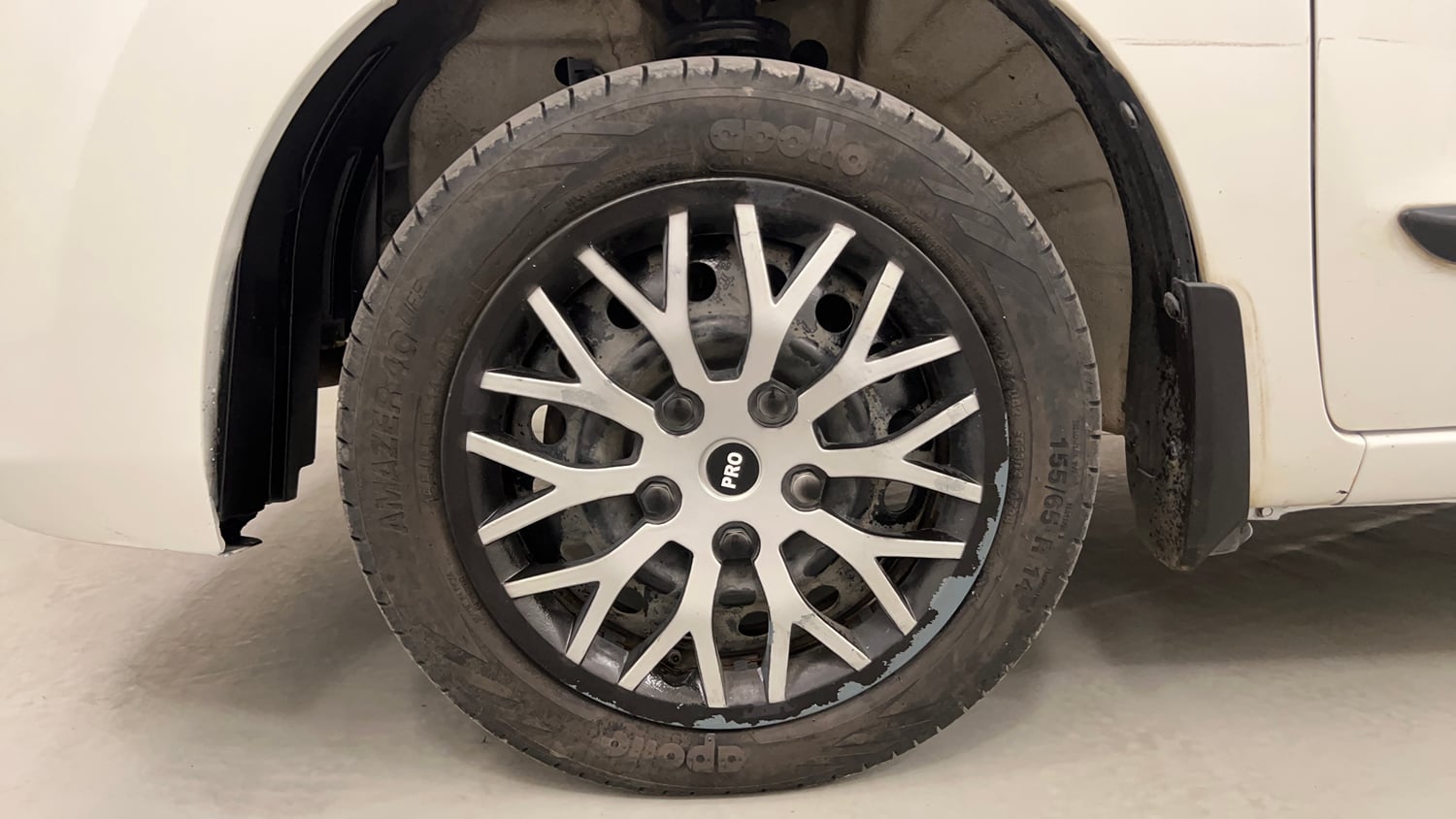 Used 2017 Maruti Suzuki Wagon R Vxi (ABS-Airbag) Petrol Manual tyres LEFT FRONT TYRE RIM VIEW