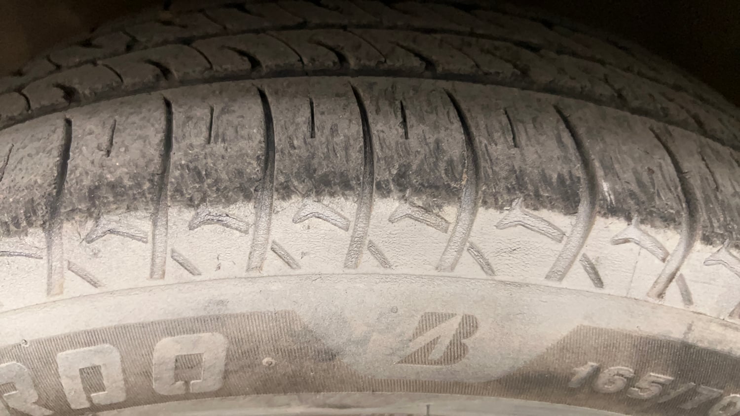 Used 2017 Maruti Suzuki Celerio VXi CNG Cng Manual tyres LEFT FRONT TYRE TREAD VIEW