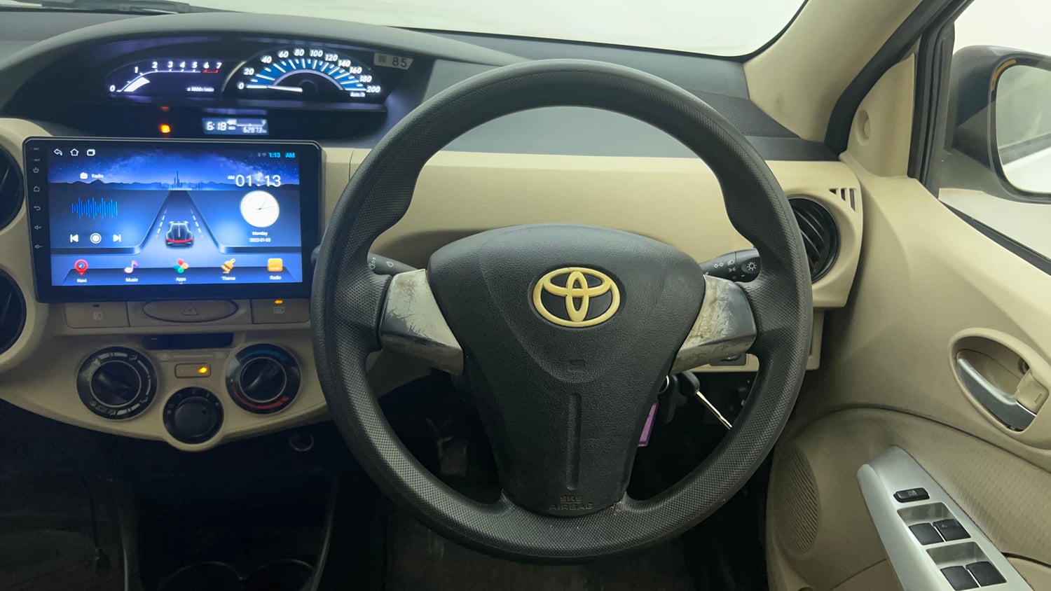 Used 2017 Toyota Platinum Etios V Petrol Manual interior STEERING VIEW