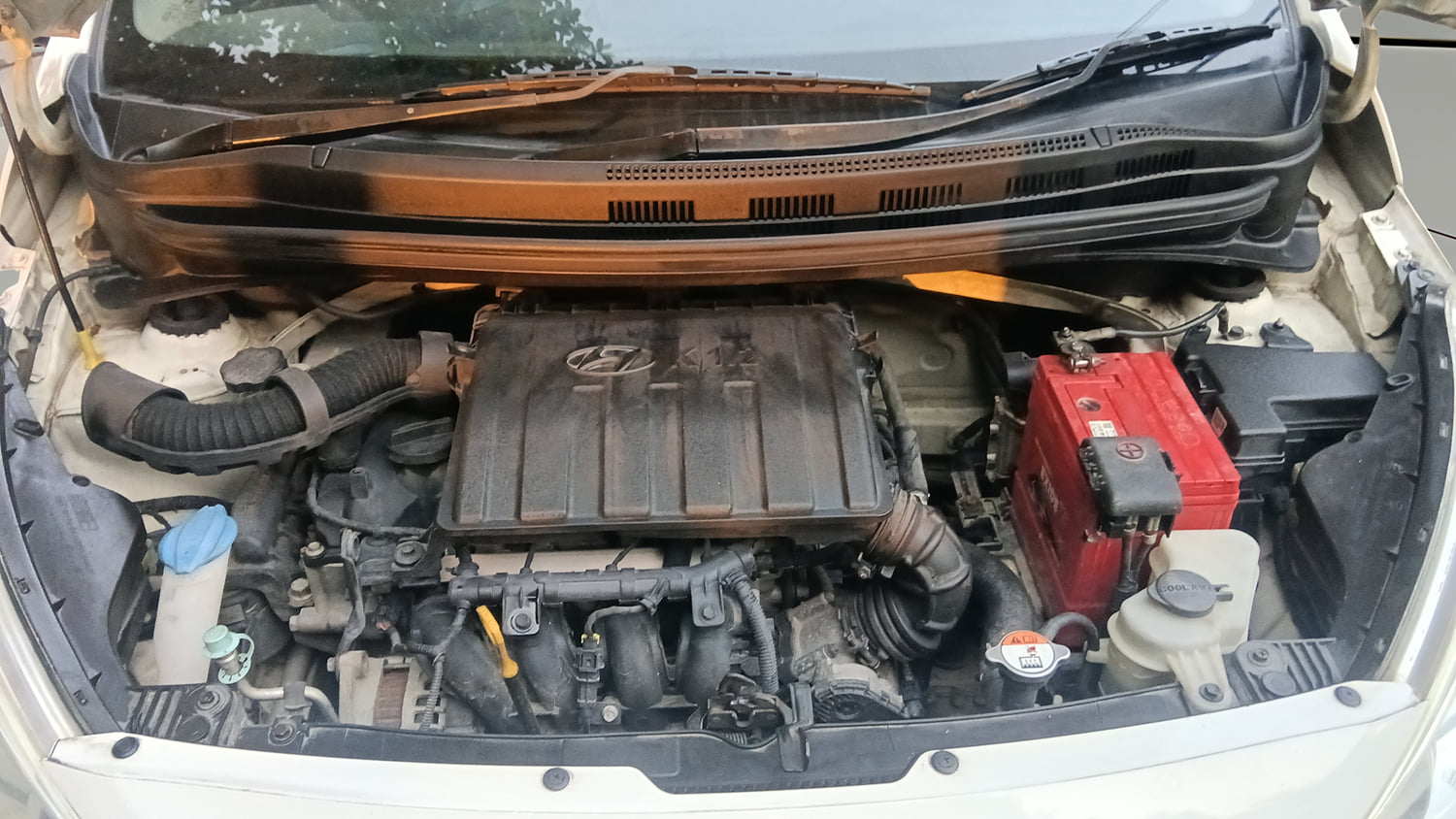 Used 2015 Hyundai Grand i10 Sportz 1.2 Kappa VTVT Petrol Manual engine ENGINE & BONNET OPEN FRONT VIEW
