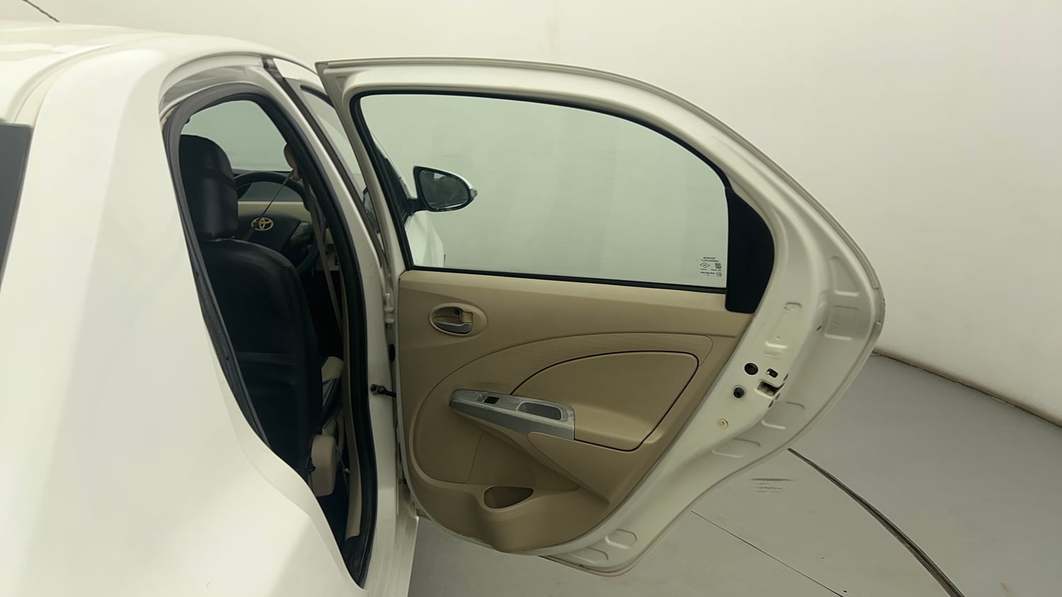 Used 2017 Toyota Platinum Etios V Petrol Manual interior RIGHT REAR DOOR OPEN VIEW