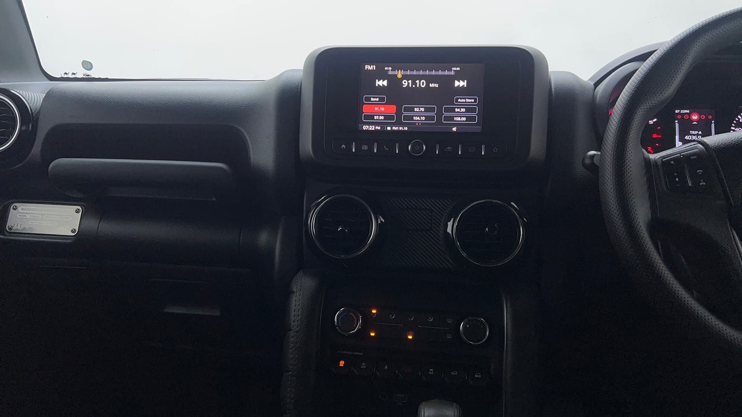 Used 2024 Mahindra Thar LX Hard Top Petrol AT RWD Petrol Automatic interior MUSIC SYSTEM & AC CONTROL VIEW