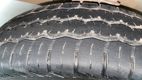 Used 2024 Maruti Suzuki Eeco 5 STR AC Petrol Manual tyres LEFT FRONT TYRE TREAD VIEW
