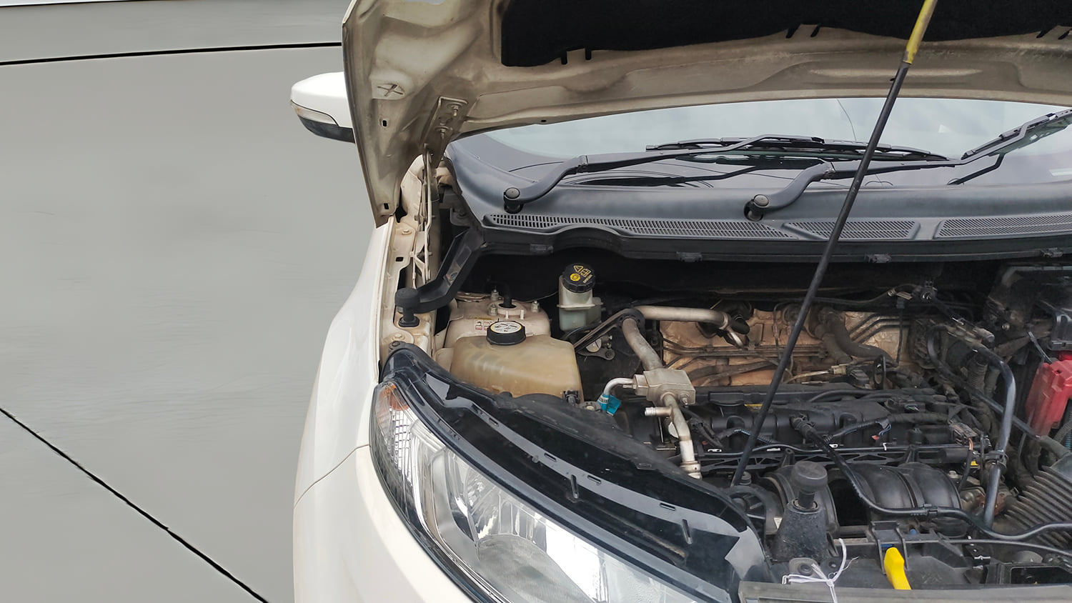 Used 2014 Ford EcoSport Trend 1.5 Ti-VCT Petrol Manual engine ENGINE RIGHT SIDE HINGE & APRON VIEW