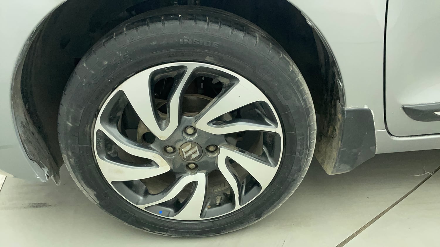Used 2020 Maruti Suzuki Baleno Zeta Petrol Manual tyres LEFT FRONT TYRE RIM VIEW