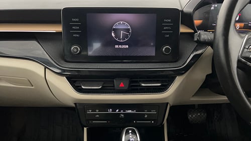 Used 2023 Skoda Slavia Style 1.0L TSI AT Petrol Automatic interior MUSIC SYSTEM & AC CONTROL VIEW