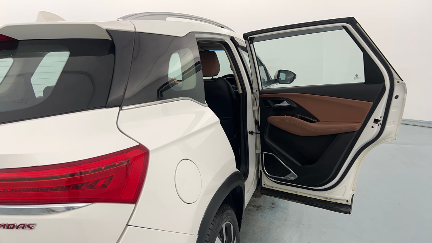 Used 2023 MG Motors Hector Plus Savvy Pro 1.5 Turbo Petrol CVT 7 STR Petrol Automatic interior RIGHT REAR DOOR OPEN VIEW