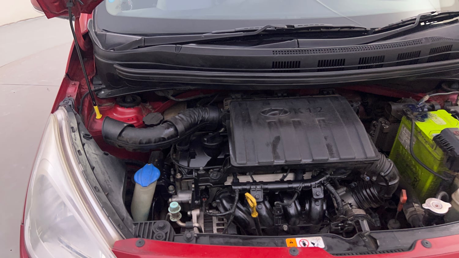 Used 2018 Hyundai Grand i10 Sportz AT 1.2 Kappa VTVT Petrol Automatic engine ENGINE RIGHT SIDE HINGE & APRON VIEW
